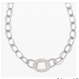 Elegant Crystal Silver Chain Necklace